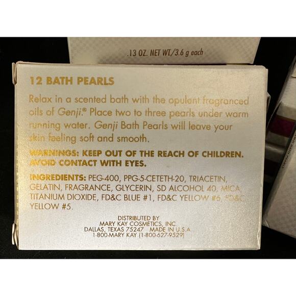 VTG NOS 4X Mary Kay Bath Pearls; Genji; 12 ct; .13 oz - Picture 3 of 3